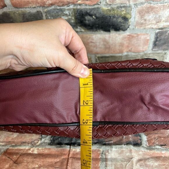 5 for $25🔥Burgundy Wine Quilted Faux Leather Double Strap Handle Purse New - Picture 5 of 8
